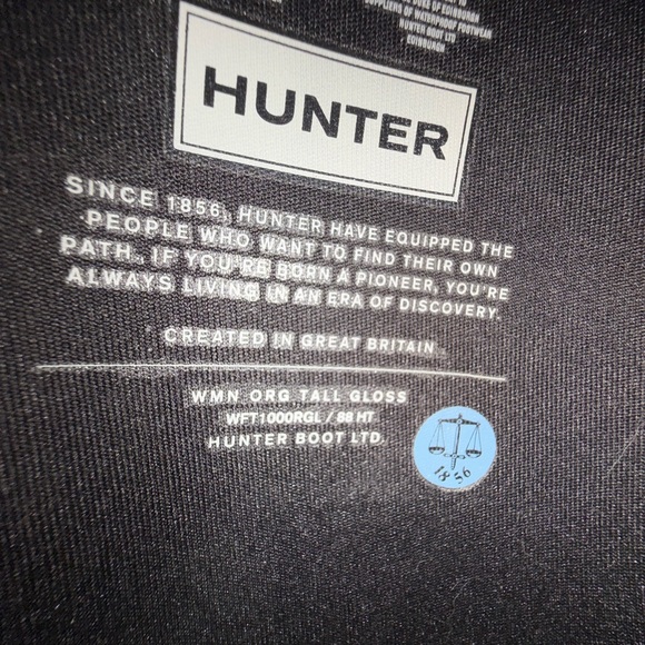 NWOT Black Hunter Tall Rain Boots, Size 9 - Picture 6 of 16